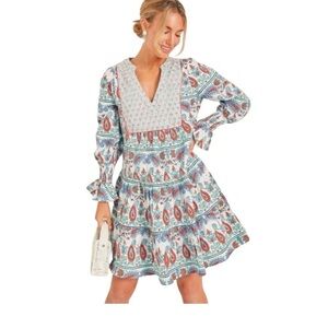 Tuckernuck Teal and Seagrass Block Print Kenzo Dress